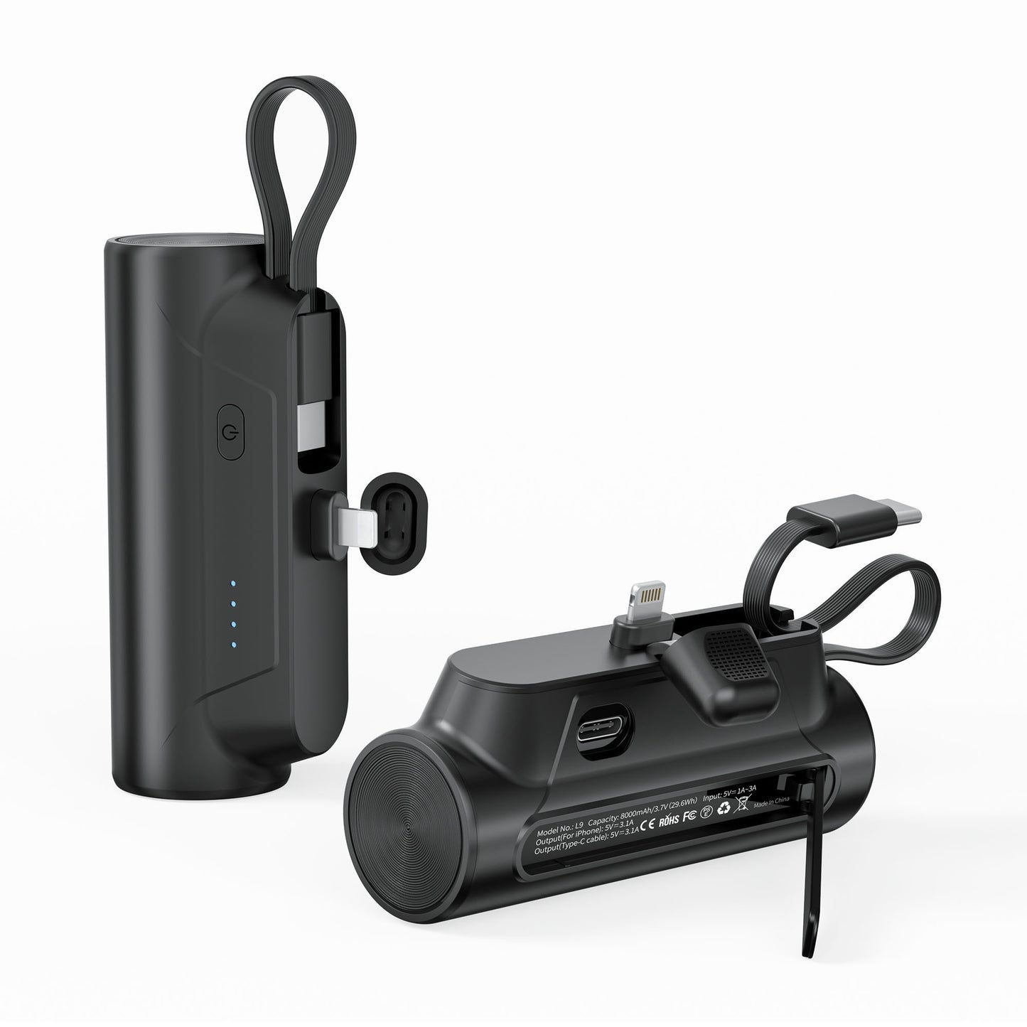 Coaxial Lightning Ruhong Power Bank 4500mAh – Dual Cable Support & Mobile Holder | Fast Charging Mini Power Bank - Morning Li8