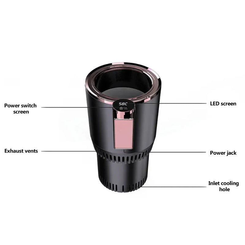 2 In 1 Car Heating Cooling Cup 12V | Smart Temperature Control | Drink Warmer & Cooler for Car & Office - Morning Li8