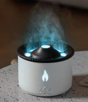 Two-Color Volcano Flame Humidifier – Aromatherapy & Quiet Mist