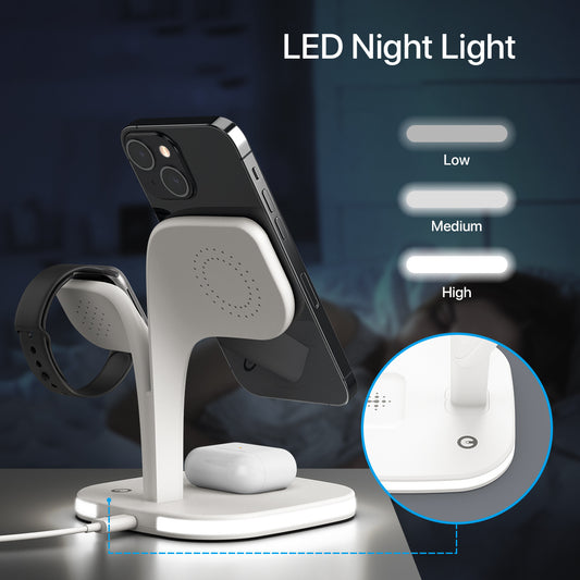 5-in-1 Magnetic Wireless Charging Station for iPhone, Apple Watch, AirPods – Fast Charger with Adapter - Morning Li8