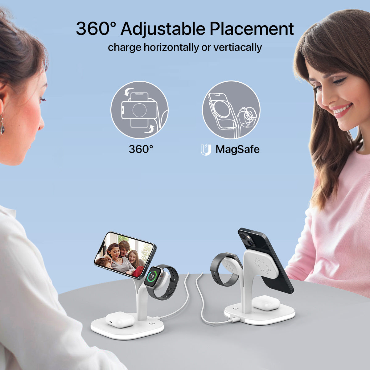5-in-1 Magnetic Wireless Charging Station for iPhone, Apple Watch, AirPods – Fast Charger with Adapter - Morning Li8