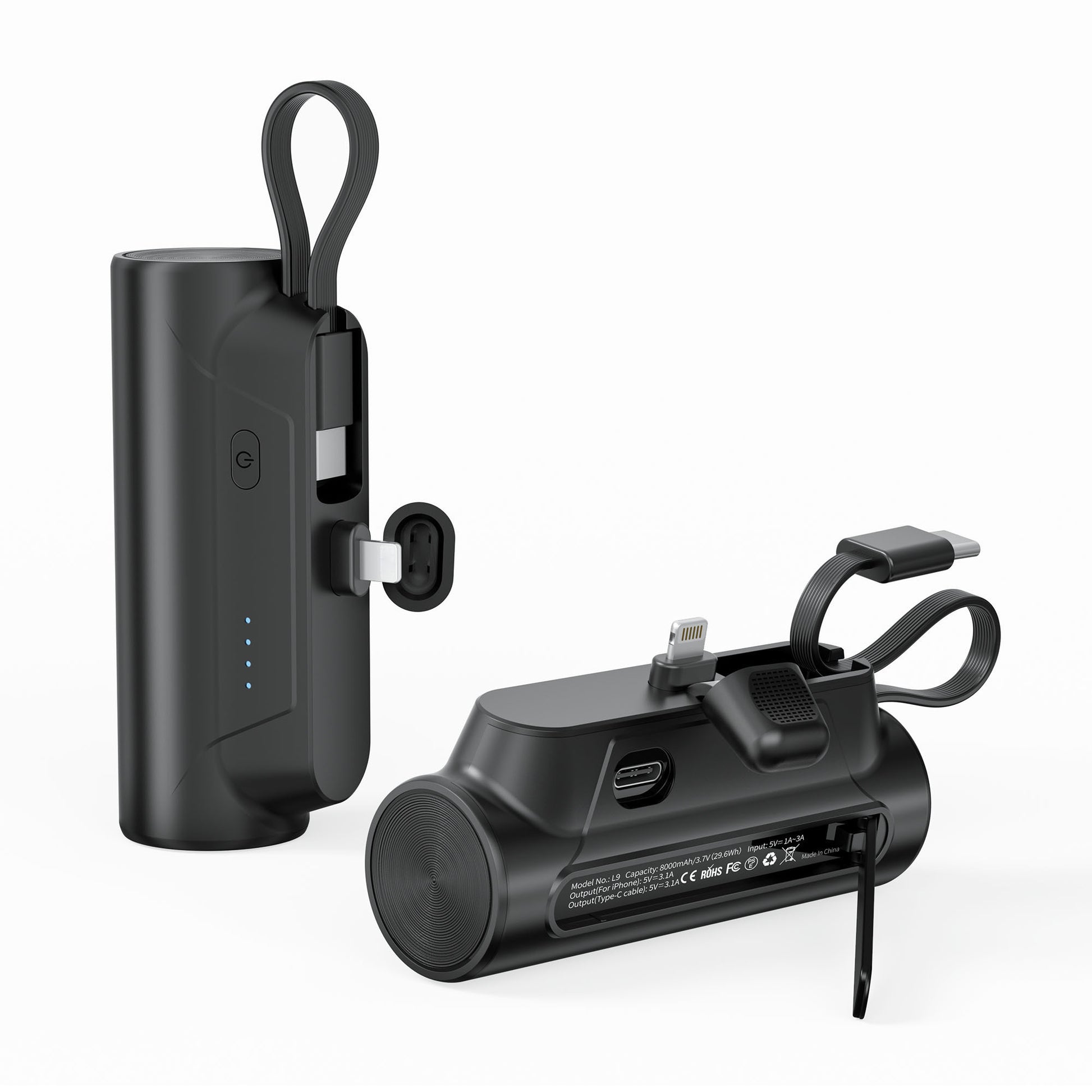 Coaxial Lightning Ruhong Power Bank 4500mAh – Dual Cable Support &amp; Mobile Holder | Fast Charging Mini Power Bank - Morning Li8