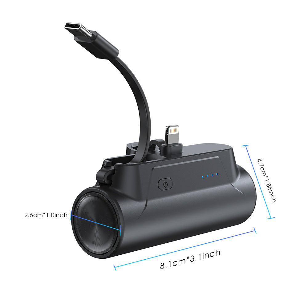 Coaxial Lightning Ruhong Power Bank 4500mAh – Dual Cable Support &amp; Mobile Holder | Fast Charging Mini Power Bank - Morning Li8