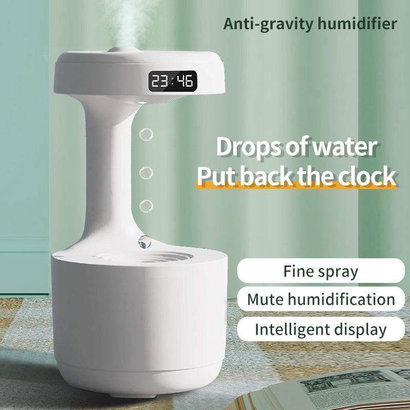 Anti-Gravity Aroma Diffuser Humidifier with LED Clock for Bedroom & Office