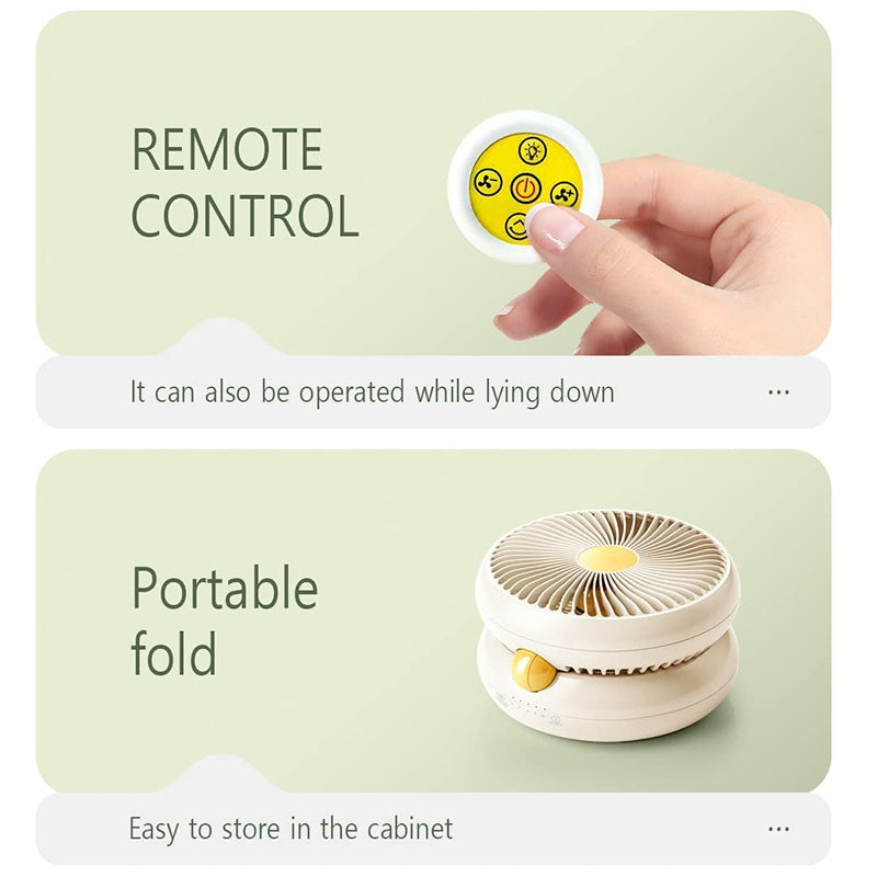 Rechargeable Remote Table Fan – 4 Speed, USB, Quiet & Foldable