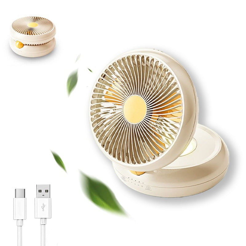 Rechargeable Remote Table Fan – 4 Speed, USB, Quiet & Foldable