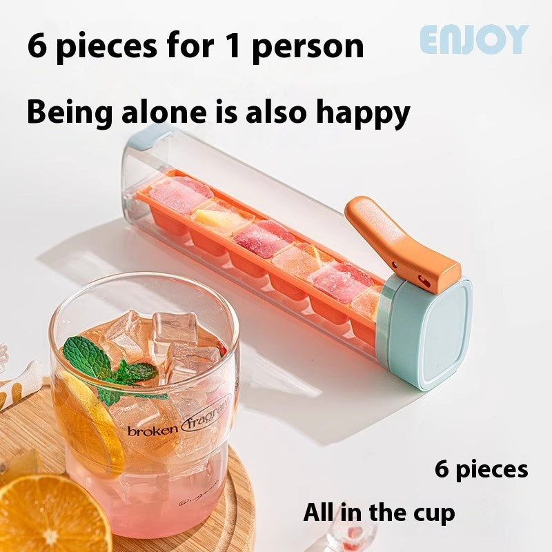Ice Cube Mold Household Ice Maker Food Grade Press Ice Tray Ice Cube Maker Ice Tray Mold With Storage Box Kitchen Gadget - Morning Li8